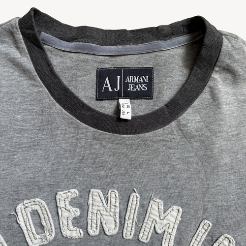 ARMANI JEANS RINGER TEE - GREY